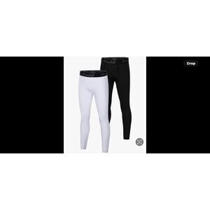 Runhit Boys Compression Leggings, Youth Athletic Tights X 2 Sz M